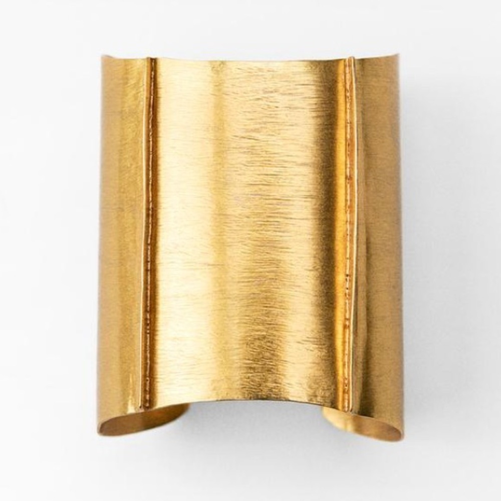 NWOT. Zara Golden Textured Rigid Metal Arm Band.